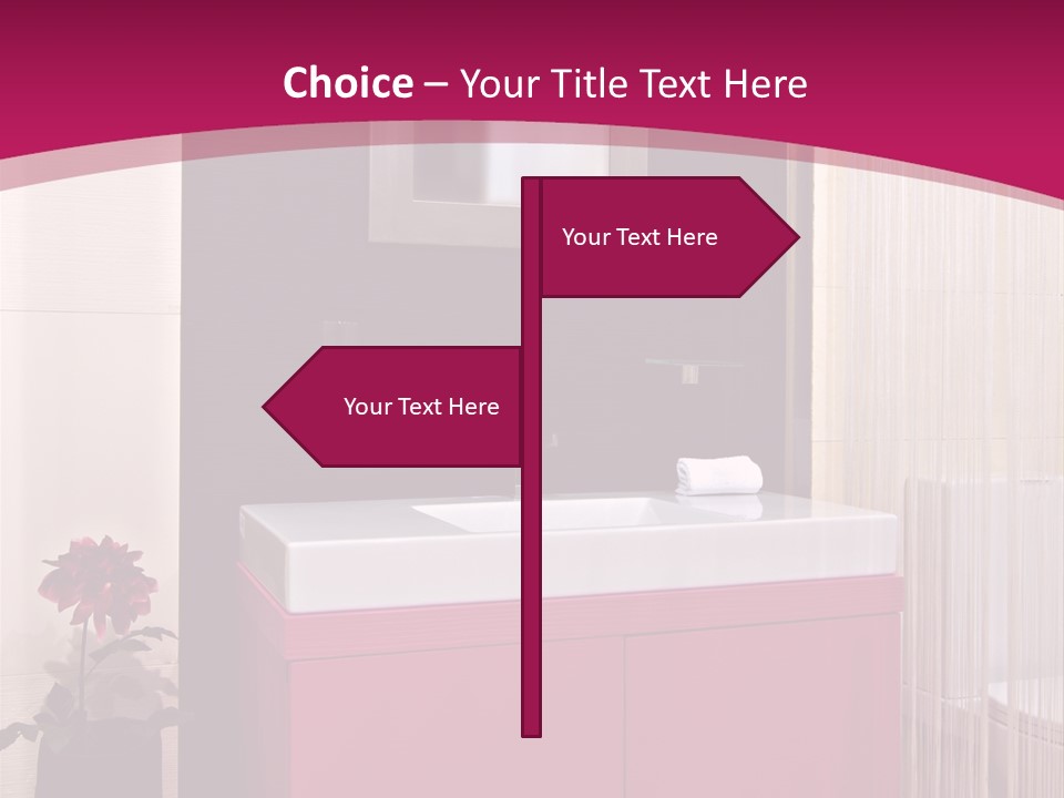 A Bathroom With A Sink And A Mirror PowerPoint Template