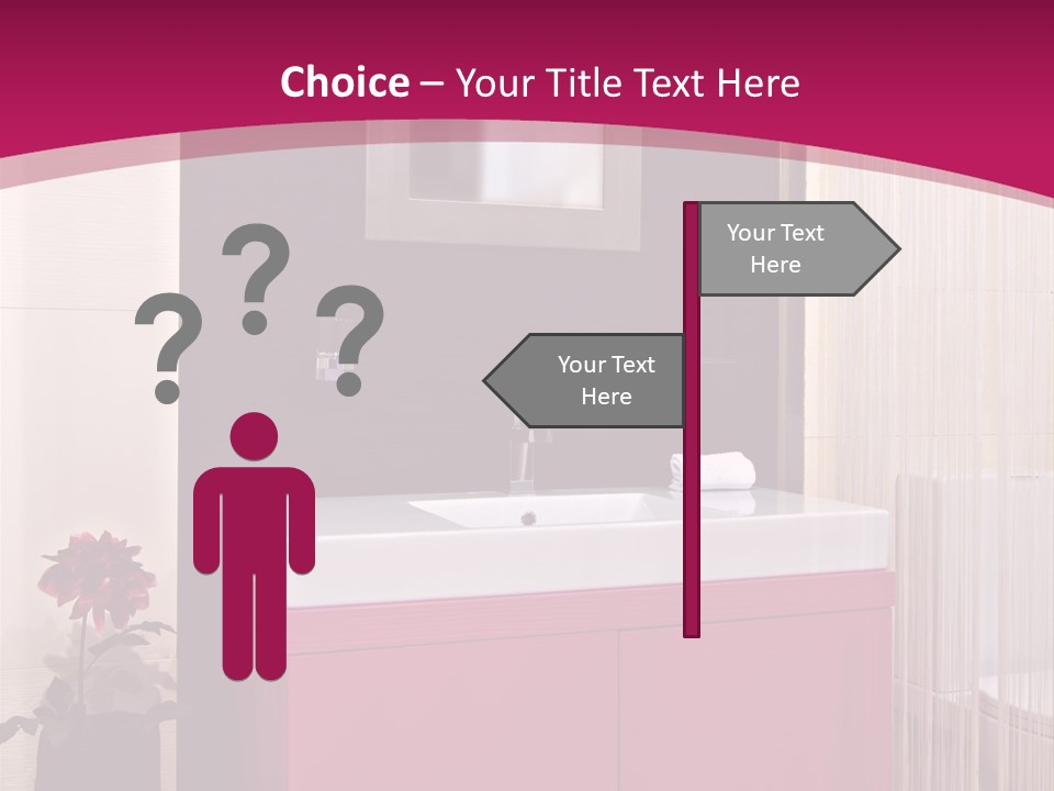 A Bathroom With A Sink And A Mirror PowerPoint Template