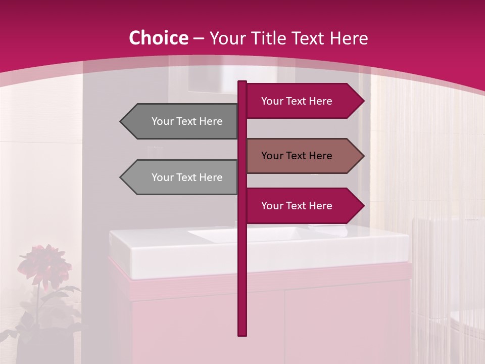 A Bathroom With A Sink And A Mirror PowerPoint Template
