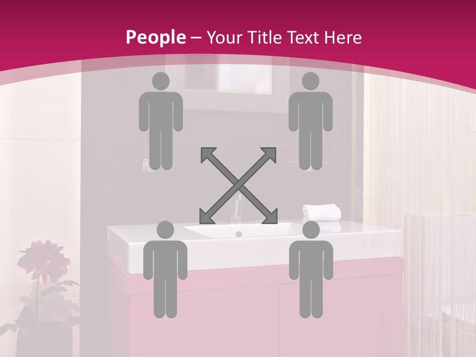 A Bathroom With A Sink And A Mirror PowerPoint Template