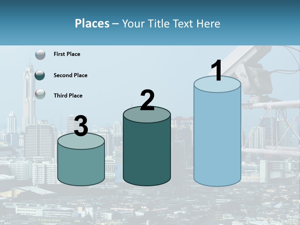 A Security Camera On Top Of A Building In A City PowerPoint Template