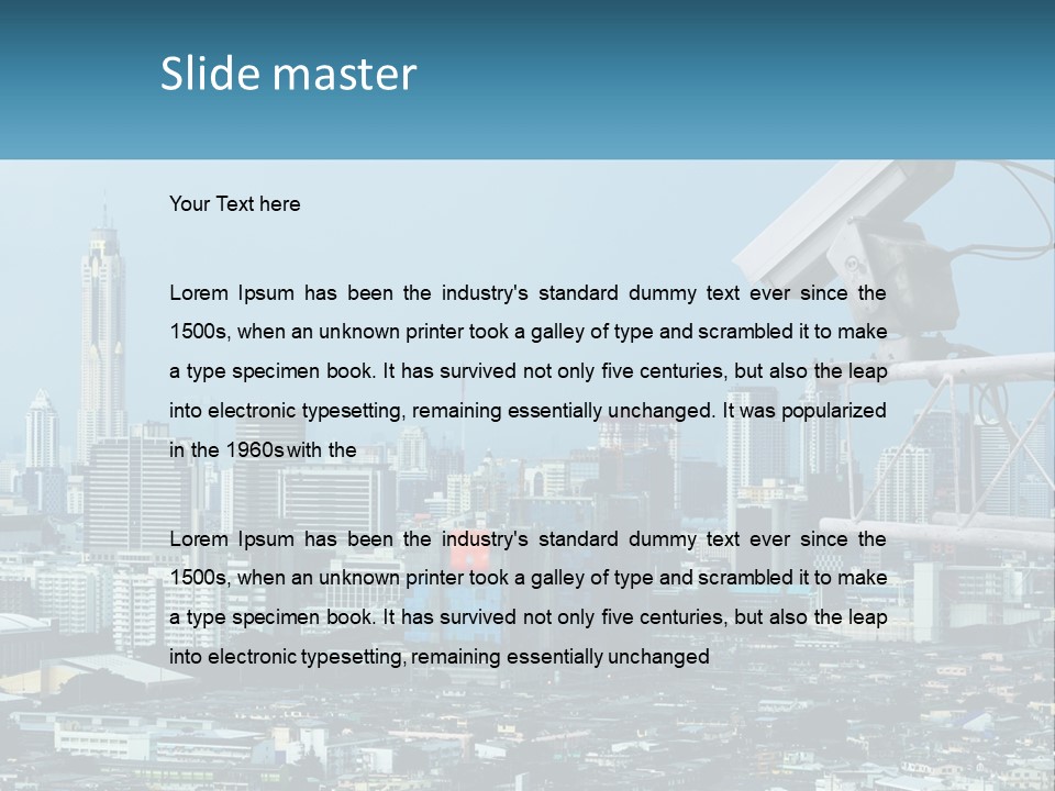 A Security Camera On Top Of A Building In A City PowerPoint Template