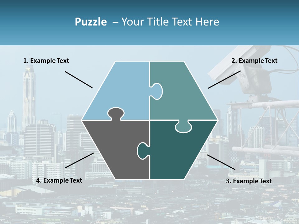A Security Camera On Top Of A Building In A City PowerPoint Template