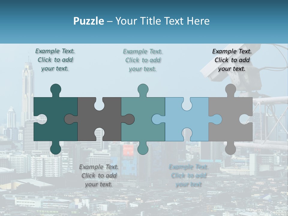 A Security Camera On Top Of A Building In A City PowerPoint Template