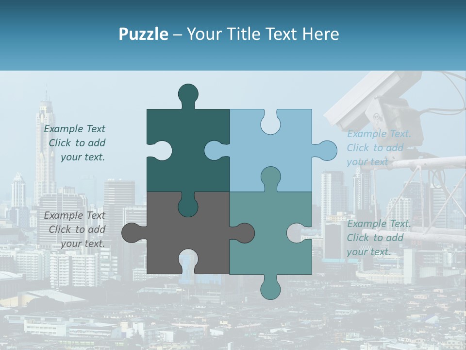 A Security Camera On Top Of A Building In A City PowerPoint Template