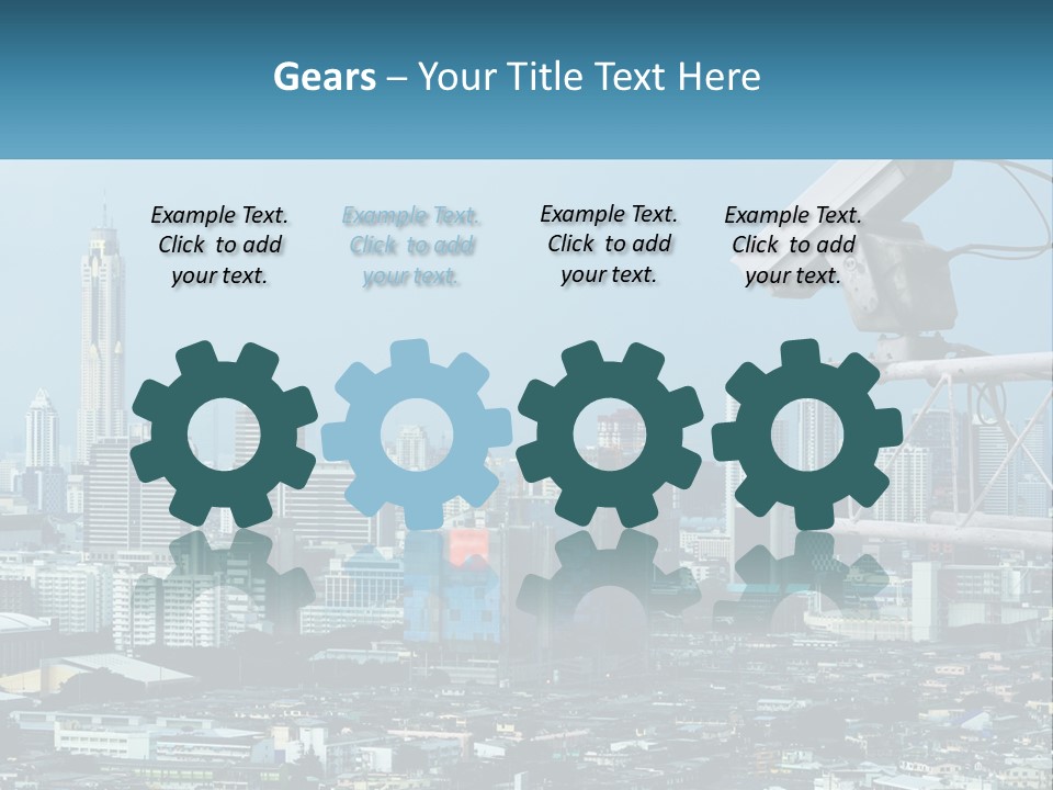 A Security Camera On Top Of A Building In A City PowerPoint Template