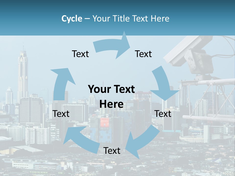 A Security Camera On Top Of A Building In A City PowerPoint Template