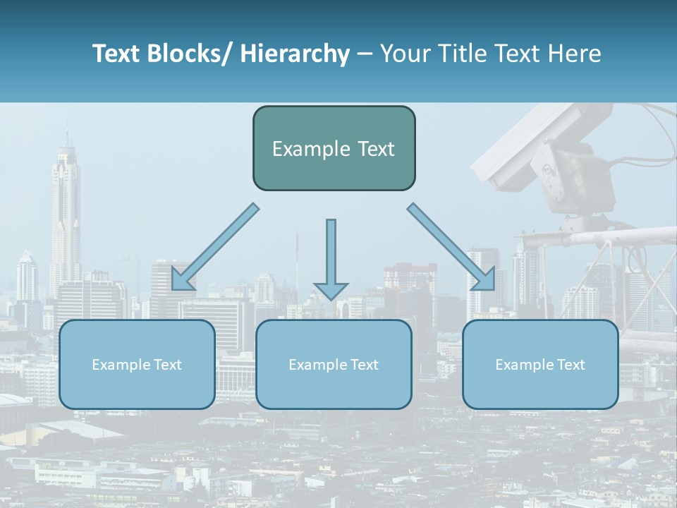 A Security Camera On Top Of A Building In A City PowerPoint Template