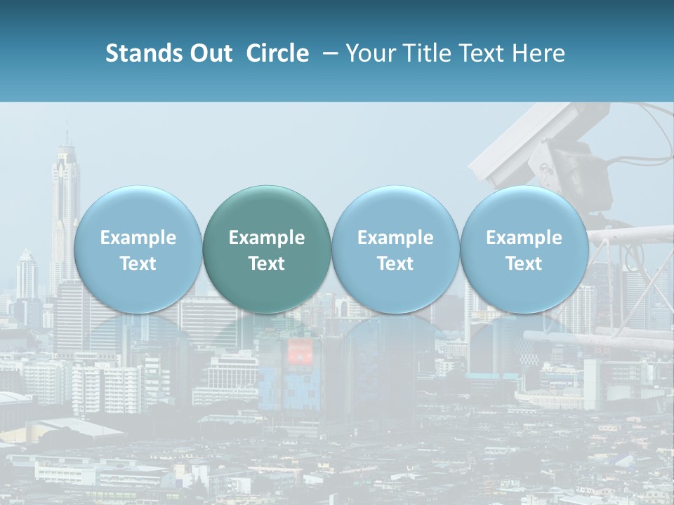 A Security Camera On Top Of A Building In A City PowerPoint Template