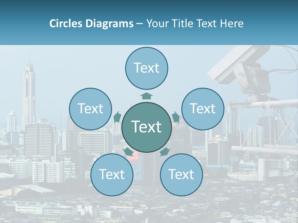 A Security Camera On Top Of A Building In A City PowerPoint Template