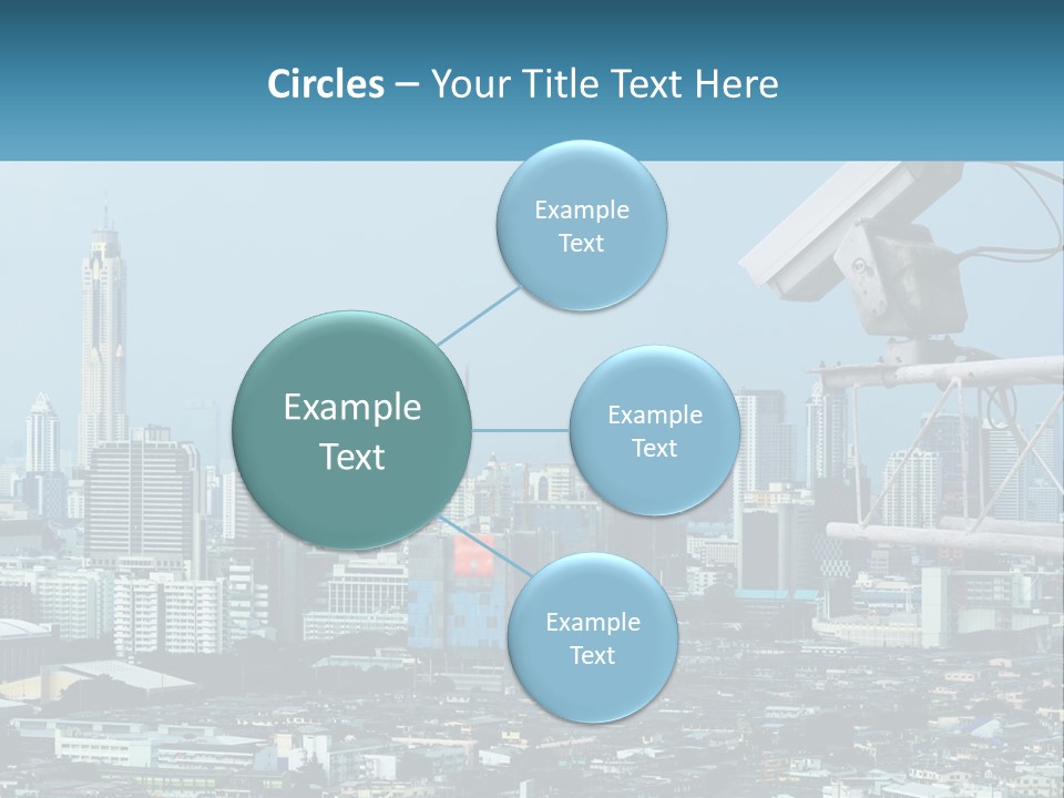 A Security Camera On Top Of A Building In A City PowerPoint Template