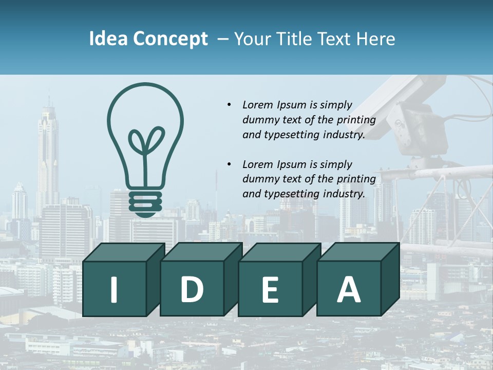 A Security Camera On Top Of A Building In A City PowerPoint Template