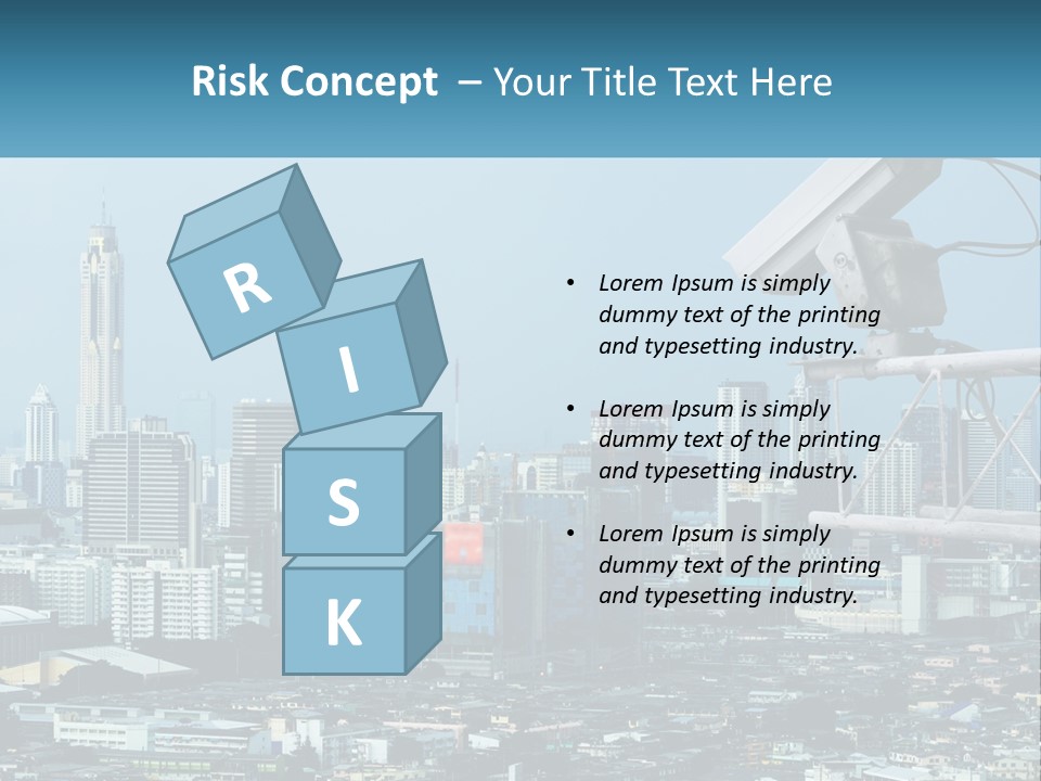 A Security Camera On Top Of A Building In A City PowerPoint Template