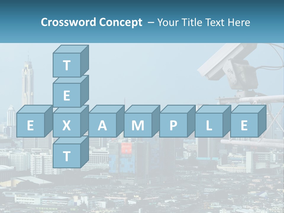 A Security Camera On Top Of A Building In A City PowerPoint Template