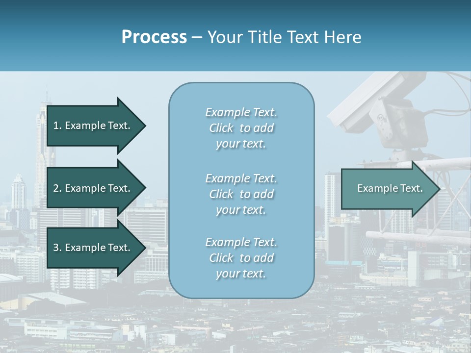 A Security Camera On Top Of A Building In A City PowerPoint Template