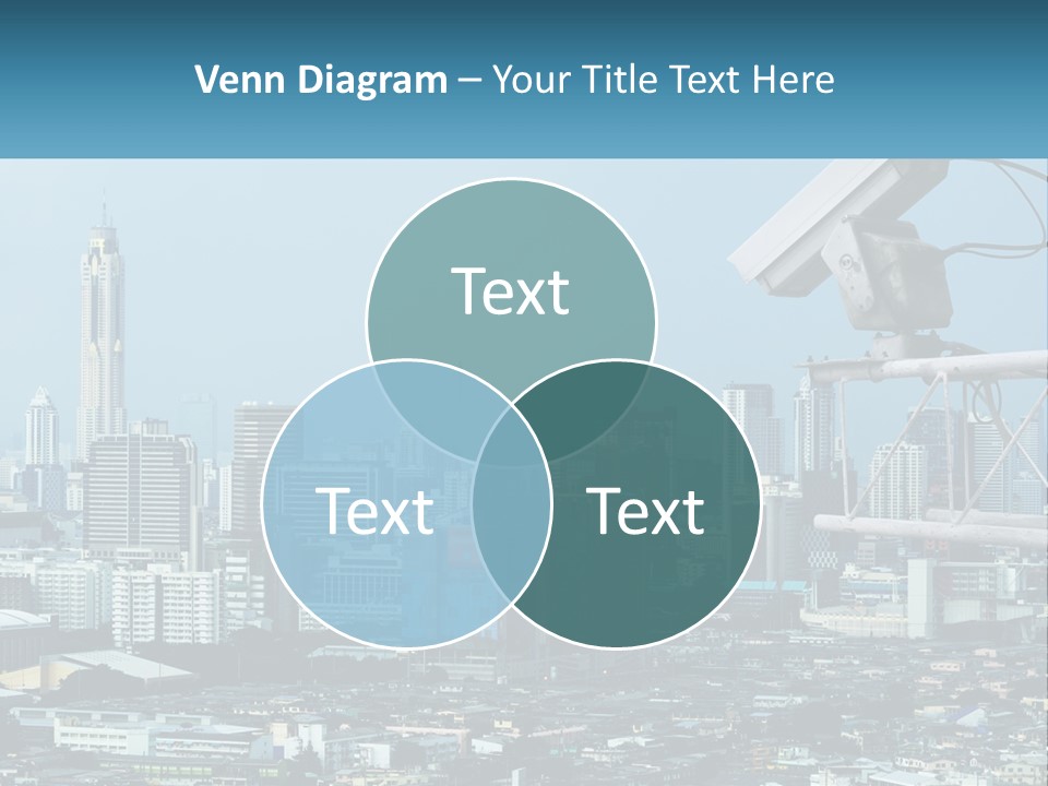A Security Camera On Top Of A Building In A City PowerPoint Template