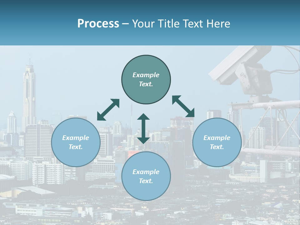 A Security Camera On Top Of A Building In A City PowerPoint Template