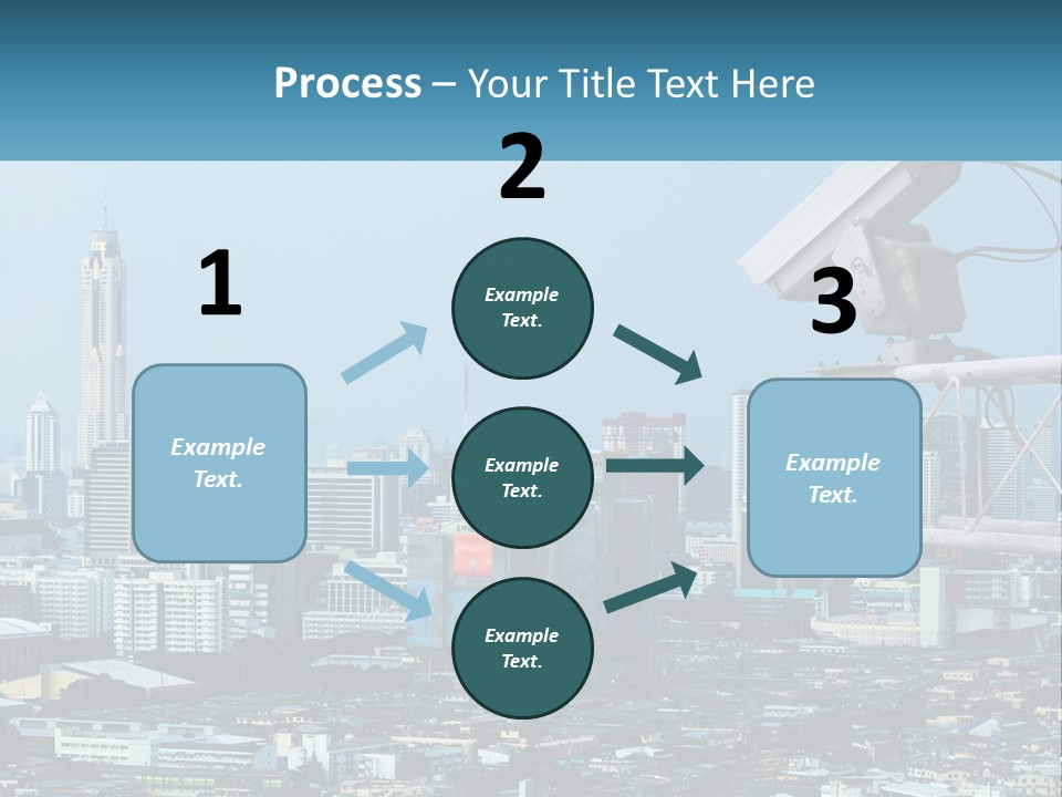 A Security Camera On Top Of A Building In A City PowerPoint Template