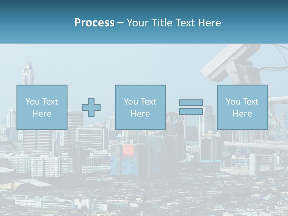 A Security Camera On Top Of A Building In A City PowerPoint Template