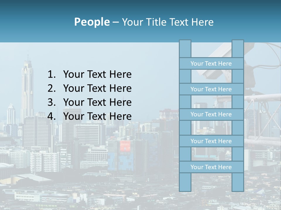 A Security Camera On Top Of A Building In A City PowerPoint Template
