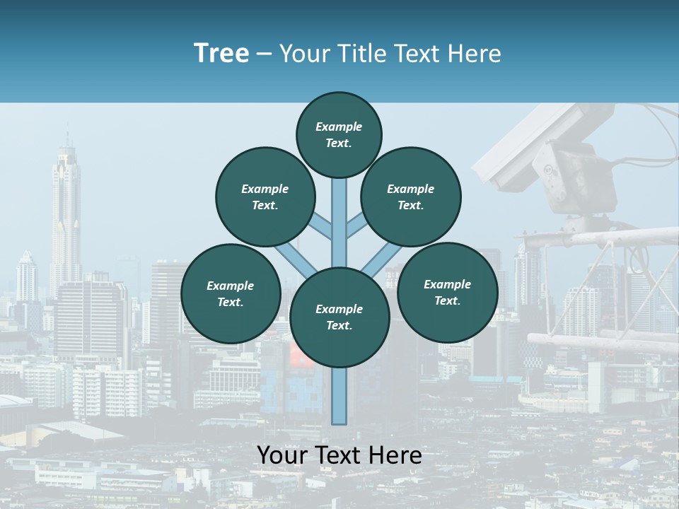 A Security Camera On Top Of A Building In A City PowerPoint Template