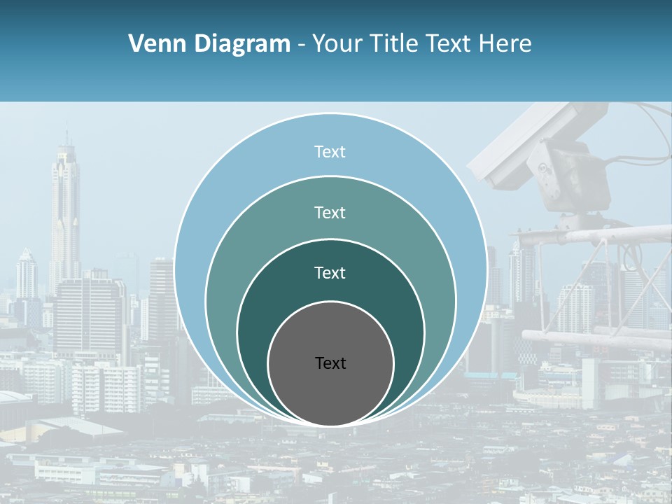 A Security Camera On Top Of A Building In A City PowerPoint Template