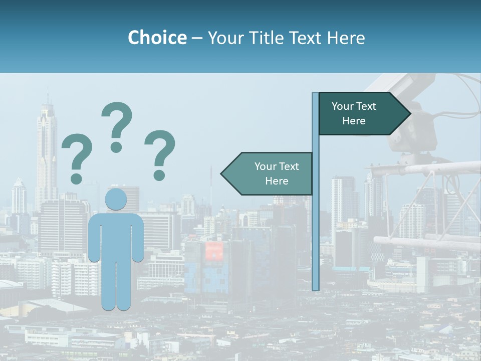 A Security Camera On Top Of A Building In A City PowerPoint Template