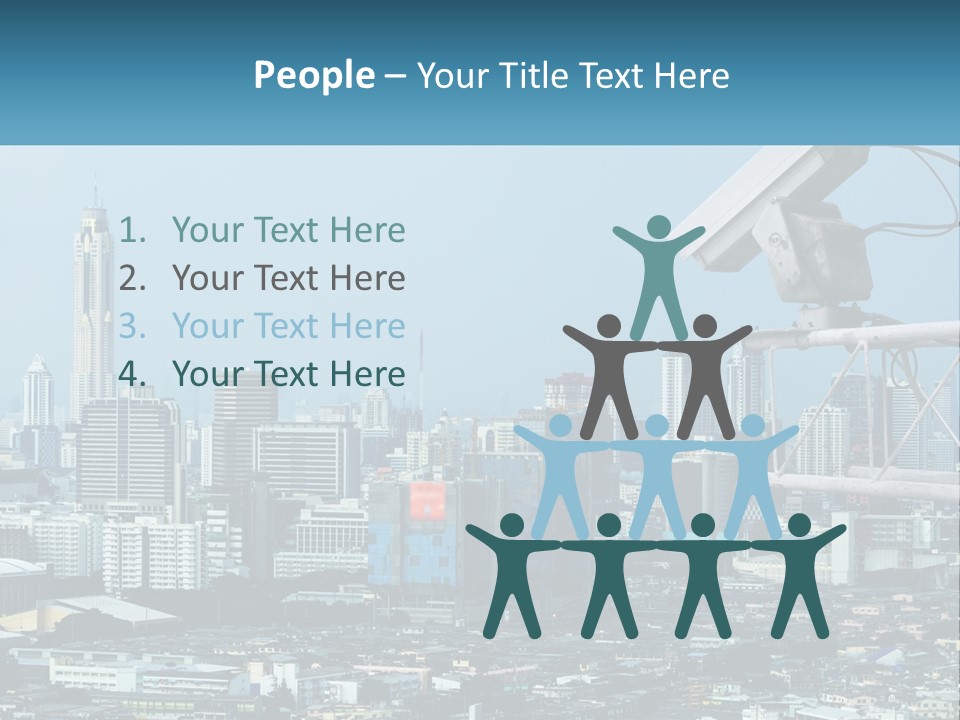 A Security Camera On Top Of A Building In A City PowerPoint Template