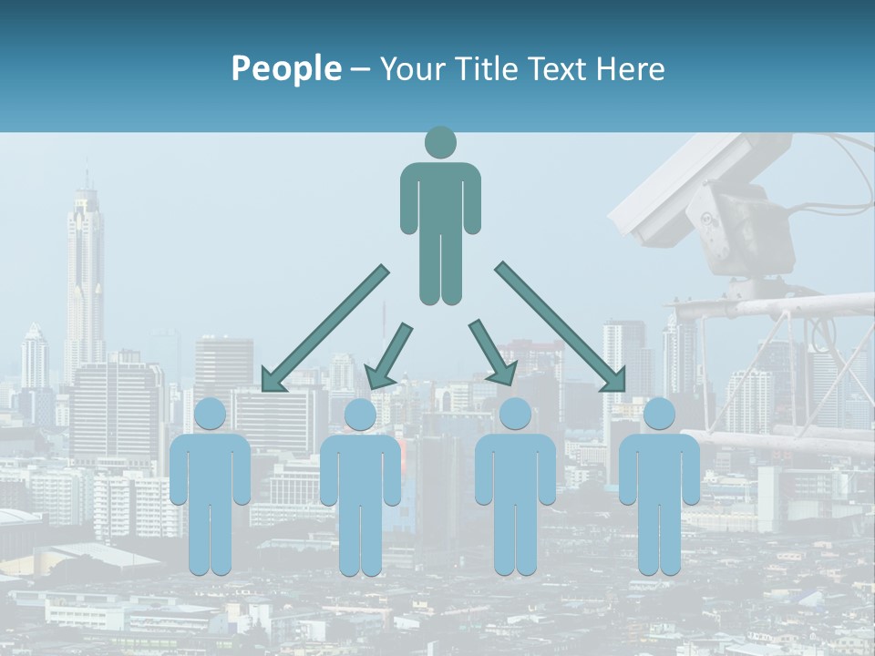 A Security Camera On Top Of A Building In A City PowerPoint Template
