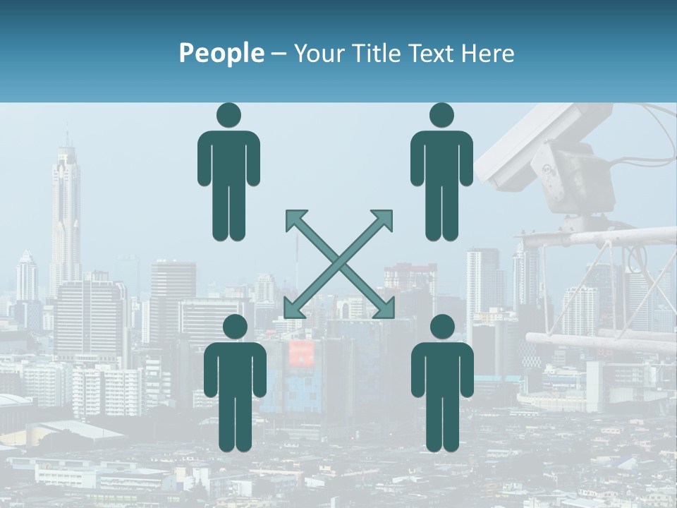 A Security Camera On Top Of A Building In A City PowerPoint Template
