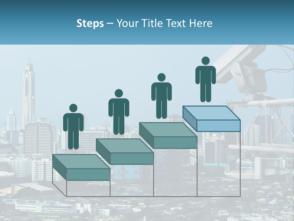 A Security Camera On Top Of A Building In A City PowerPoint Template