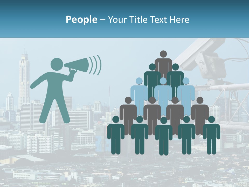 A Security Camera On Top Of A Building In A City PowerPoint Template