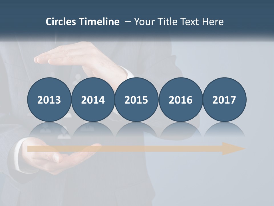 A Man In A Business Suit Holding Out His Hands PowerPoint Template