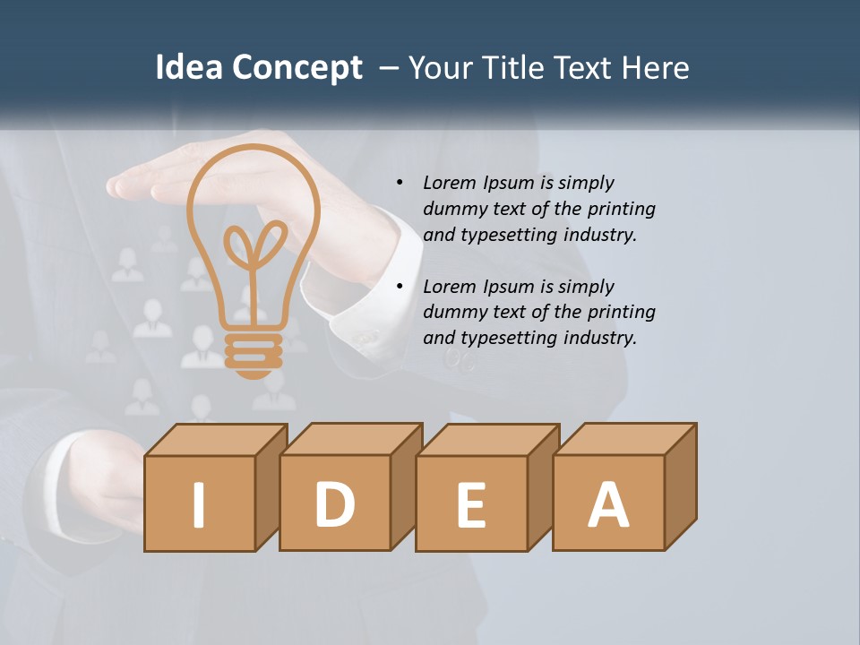 A Man In A Business Suit Holding Out His Hands PowerPoint Template