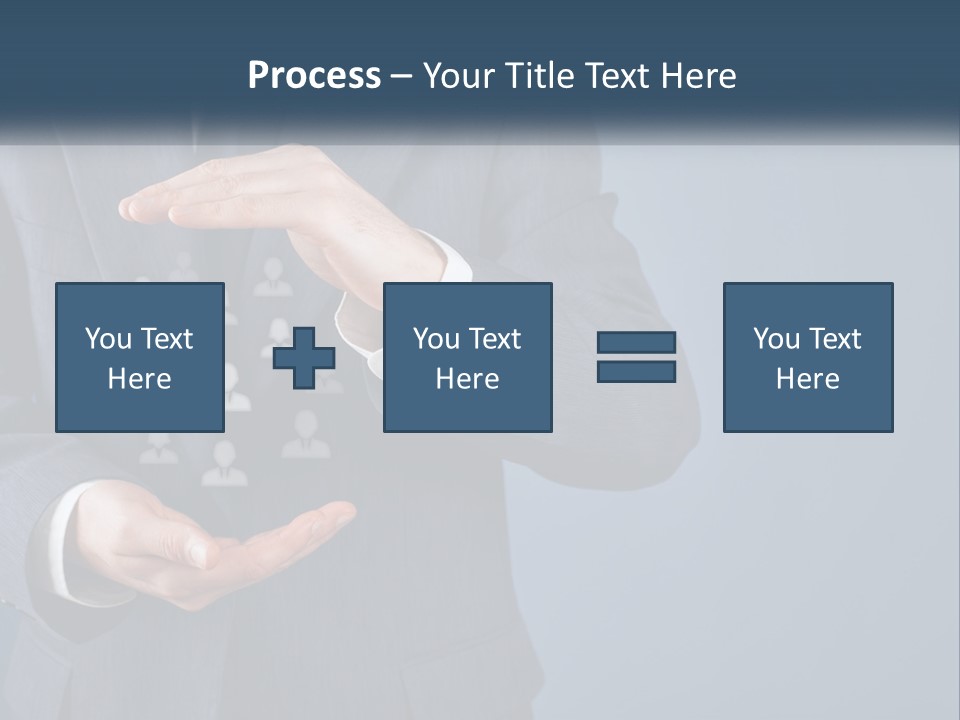 A Man In A Business Suit Holding Out His Hands PowerPoint Template