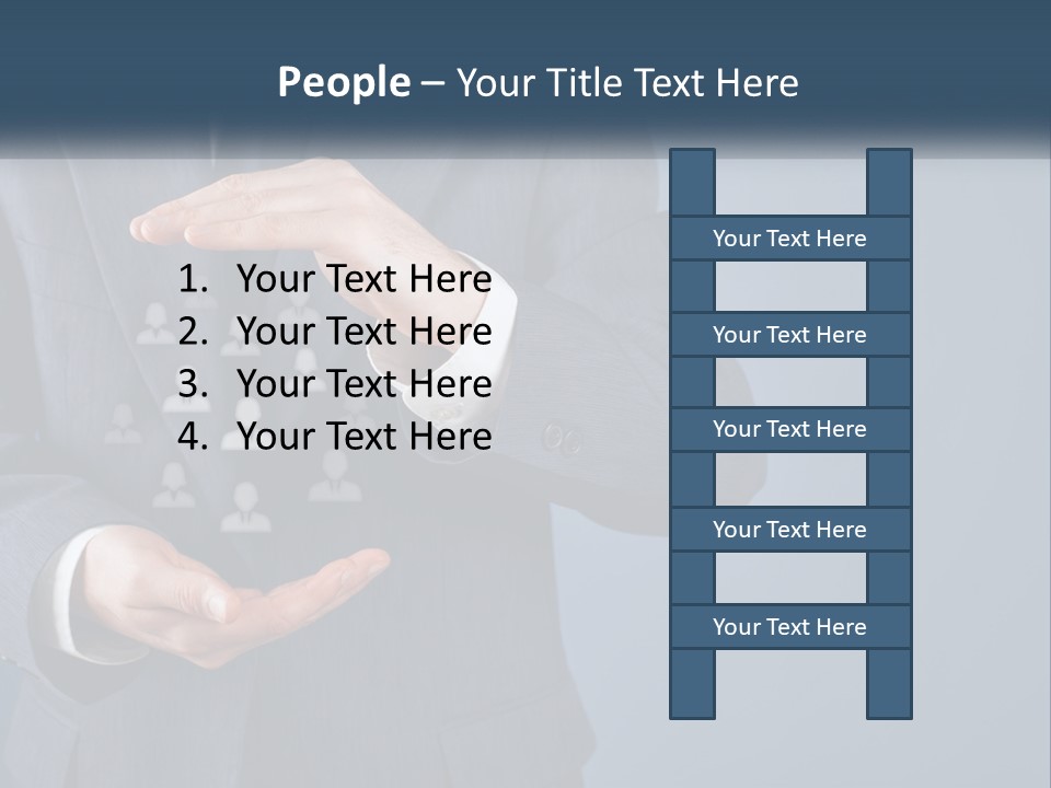 A Man In A Business Suit Holding Out His Hands PowerPoint Template