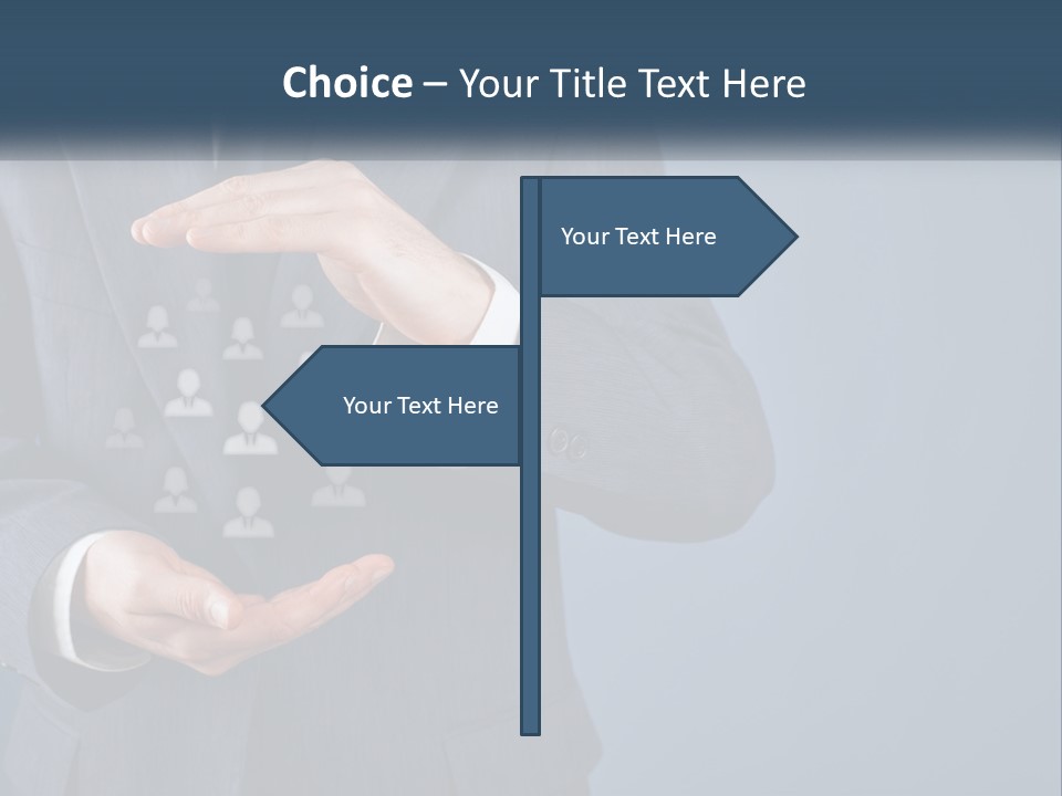 A Man In A Business Suit Holding Out His Hands PowerPoint Template