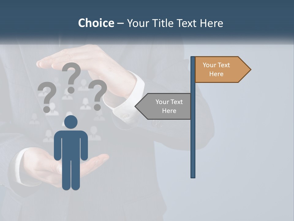 A Man In A Business Suit Holding Out His Hands PowerPoint Template