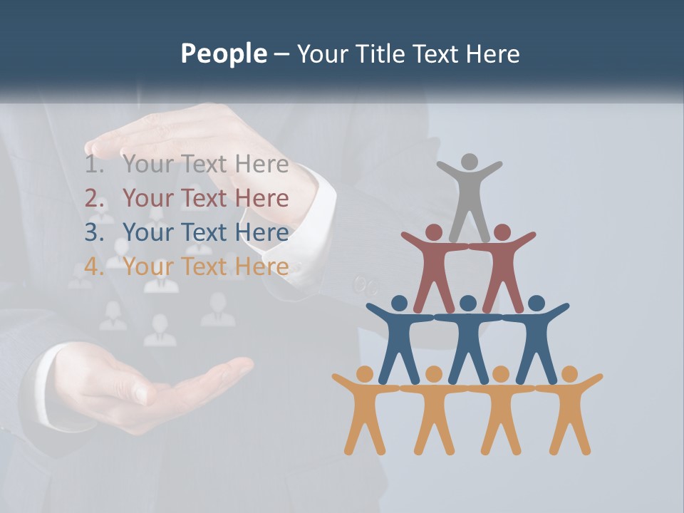 A Man In A Business Suit Holding Out His Hands PowerPoint Template