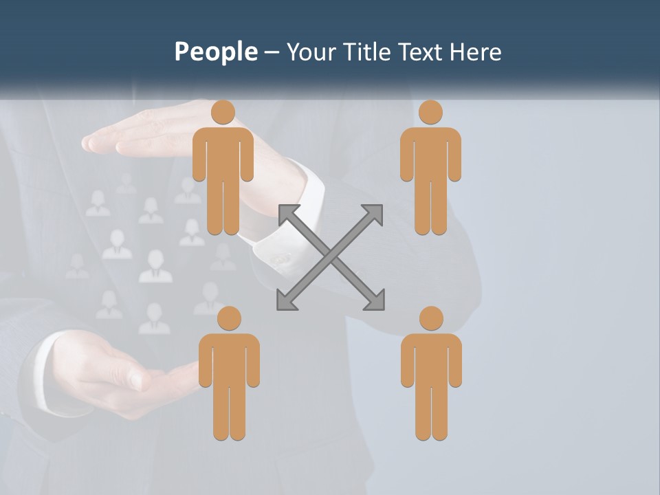 A Man In A Business Suit Holding Out His Hands PowerPoint Template