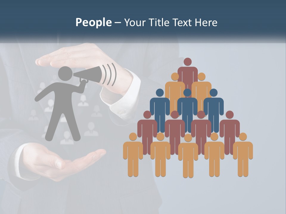 A Man In A Business Suit Holding Out His Hands PowerPoint Template