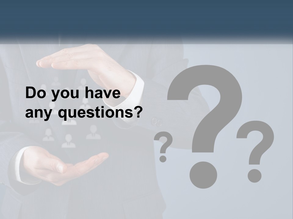 A Man In A Business Suit Holding Out His Hands PowerPoint Template