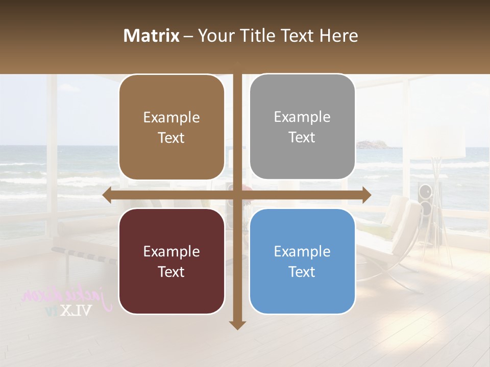 A Living Room Filled With Furniture And A Large Window PowerPoint Template