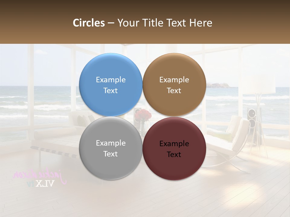 A Living Room Filled With Furniture And A Large Window PowerPoint Template