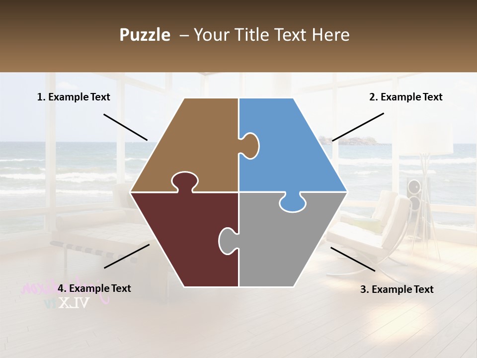 A Living Room Filled With Furniture And A Large Window PowerPoint Template