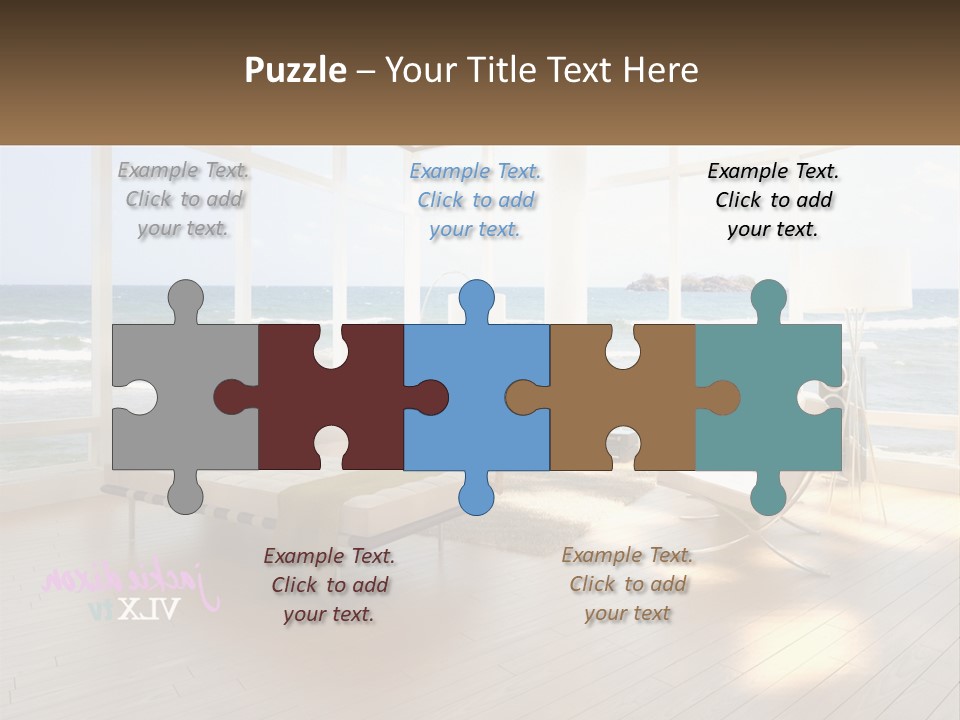 A Living Room Filled With Furniture And A Large Window PowerPoint Template