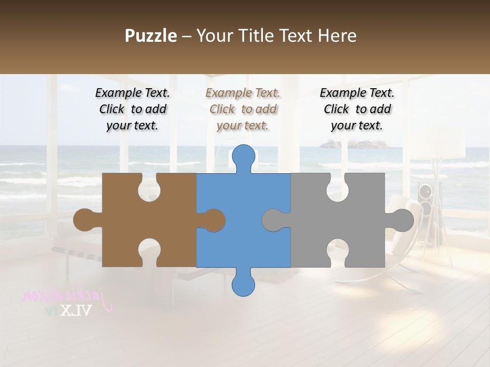 A Living Room Filled With Furniture And A Large Window PowerPoint Template