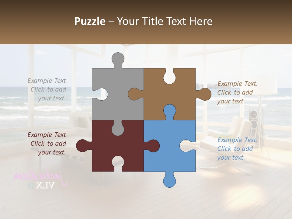 A Living Room Filled With Furniture And A Large Window PowerPoint Template