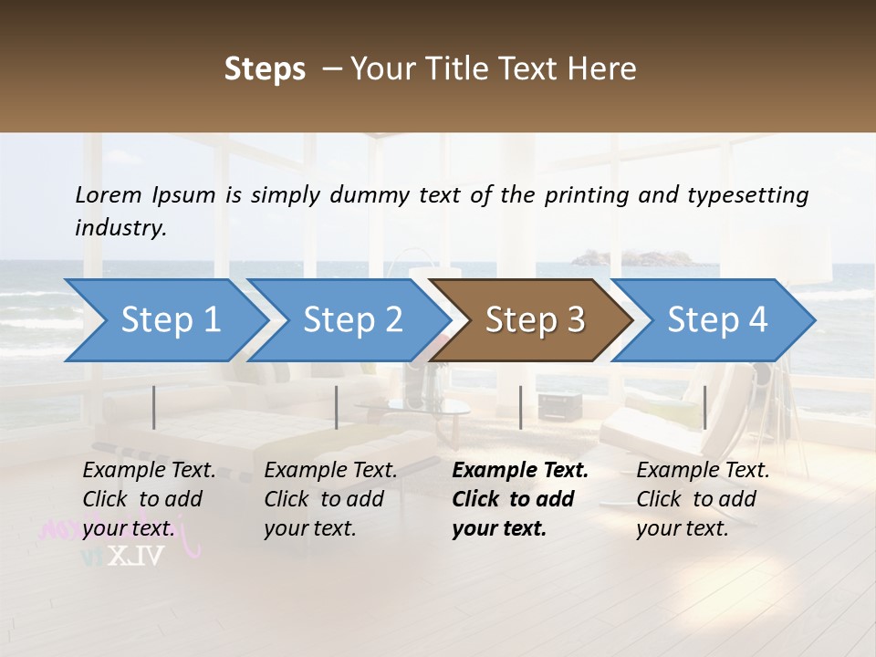 A Living Room Filled With Furniture And A Large Window PowerPoint Template