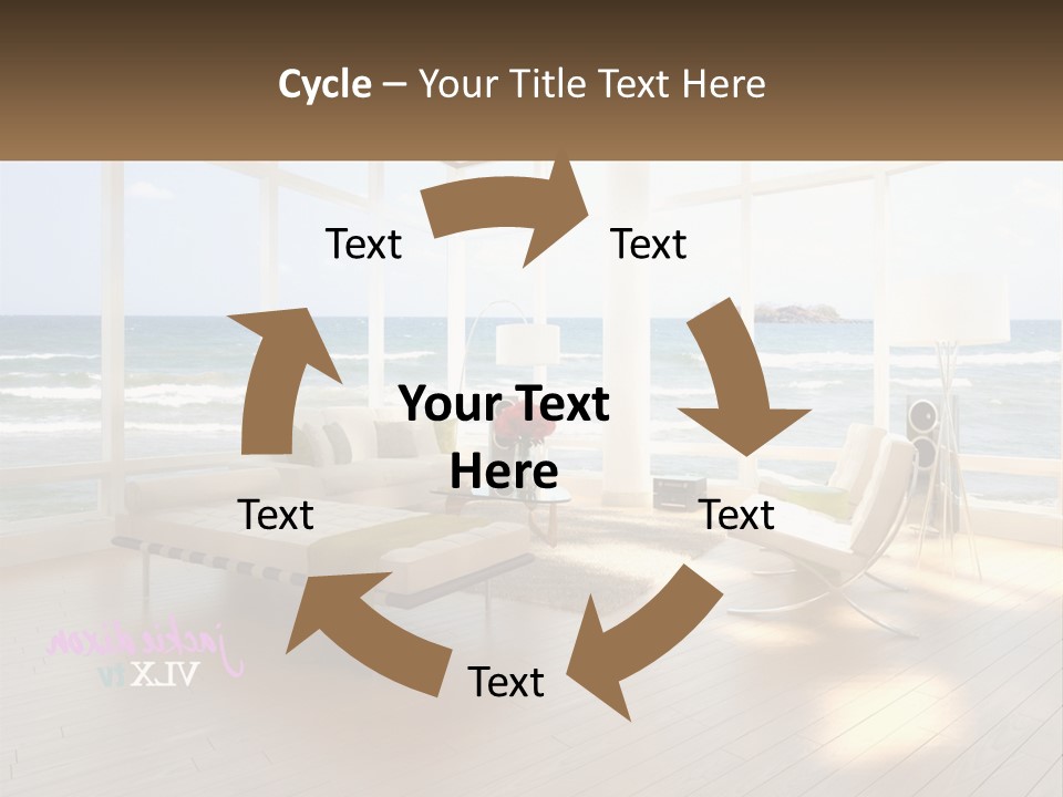 A Living Room Filled With Furniture And A Large Window PowerPoint Template